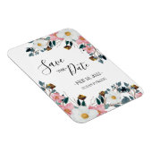 Rustikales Elegantes Rosa Flora Save the Date Magnet (Rechte Seite)