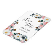 Rustikales Elegantes Rosa Flora Save the Date Magnet (Linke Seite)