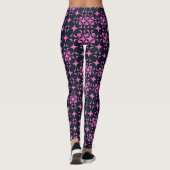 Rustikales Elegantes Rosa und Schwarz Leggings (Rückseite)