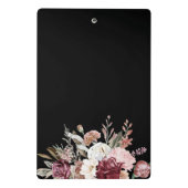 Rustikales elegantes Schwarz mit geometrischem Rah Mini Klemmbrett (Rückseite)