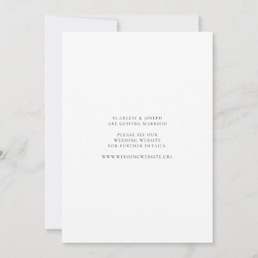 Rustikales, elegantes Script Romantisches Hochzeit Save The Date (Rückseite)