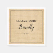 Rustikales, elegantes Skript Hochzeitsbuch Napkin Serviette (Vorderseite)