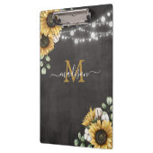 Rustikales Elegantes Sonnenblumen Eukalyptus Flora Klemmbrett (Links)