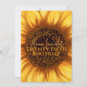 Rustikales Elegantes Sonnenblumen Geburtstag Einladung (Rückseite)