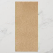 Rustikales, elegantes Unterschriftmenü für Hochzei Menükarte (Rückseite)