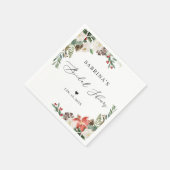 Rustikales Elegantes Winter-Brautparty Serviette (Ecke)