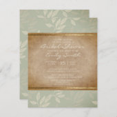 Rustikales Elegantsage Green Blätter Brautparty Einladung (Vorne/Hinten)