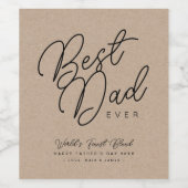 Rustikales Eleganza Brown & Black "Best Vater Ever Weinetikett (Einzelnes Label)