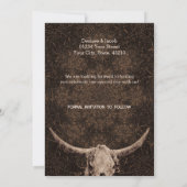 Rustikales Eleganza Brown Western Bull Skull Save The Date (Rückseite)