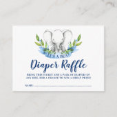 Rustikales Elephant Boy Diaper Raffle Ticket Begleitkarte (Vorderseite)