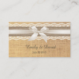 Rustikales Elfenbein-Band u. Begleitkarte