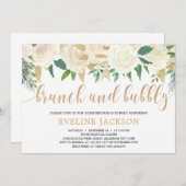 Rustikales Elfenbein-Glitzer Einladung (Vorne/Hinten)