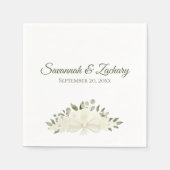 Rustikales Elfenbein White Boho Floral Bouquet Wed Serviette (Vorderseite)