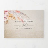 Rustikales Elfenbeinblütengras Vintages Dreifach Dreifach Gefaltete Einladung (Cover)