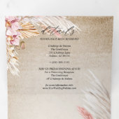 Rustikales Elfenbeinblütengras Vintages Dreifach Dreifach Gefaltete Einladung (Innen Erste Seite)