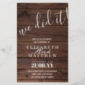 Rustikales Elopement Hochzeitsszenario EDIT TEXT (Vorderseite)