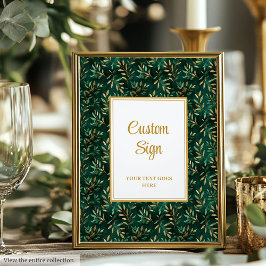 Rustikales Emerald Green Gold Eucalyptus Custom Si Poster