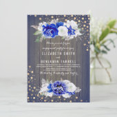 Rustikales Engagement der Marine Einladung (Stehend Vorderseite)