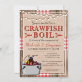Rustikales Engagement für Crawfish Boil Einladung (Vorderseite)