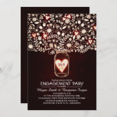 Rustikales Engagement für Hochzeiten Mason Jar läd Einladung (Vorne/Hinten)