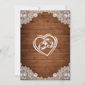 Rustikales Engagement für Holz und weiße Spitzen Einladung (Rückseite)