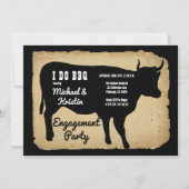 Rustikales Engagement für Kuh-Länder I mache GRILL Einladung (Vorderseite)