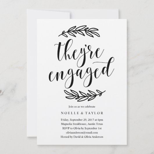 Rustikales Engagement Party Abendessen Einladung (Vorderseite)