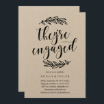 Rustikales Engagement Party Abendessen Einladung<br><div class="desc">Dieses rustikale Dinner der Hochzeitsfeier bietet handgezeichnete Lorels mit einem lustigen Kalligraphie-Schriftart.</div>