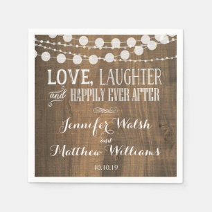 Rustikales Engagment Hochzeit perzonisierte Servie Serviette