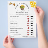 Rustikales Er sagte Sie sagte Brautparty-Spiel Flyer (Hand)