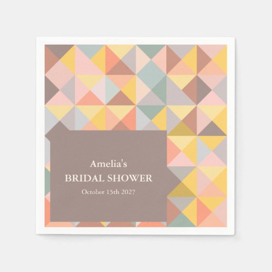 Rustikales erdbedingtes neutrales Brautparty Serviette (Vorderseite)