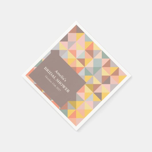 Rustikales erdbedingtes neutrales Brautparty Serviette (Ecke)