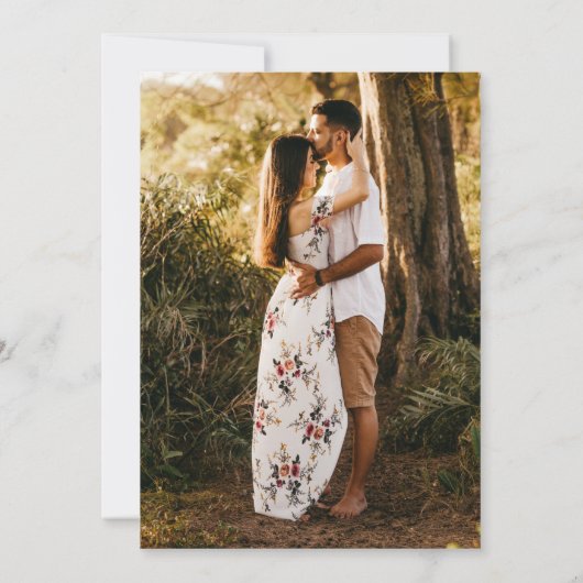 Rustikales erdfarbenes Boho-Foto Save the Date Einladung (Rückseite)