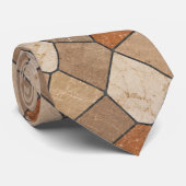 Rustikales Erdtön-Sandstein-Geometrie-Mosaik Krawatte (Gerollt)