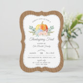Rustikales Erntedank-Dinner Einladung (Stehend Vorderseite)