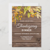 Rustikales Erntedank Dinner Einladung (Vorderseite)