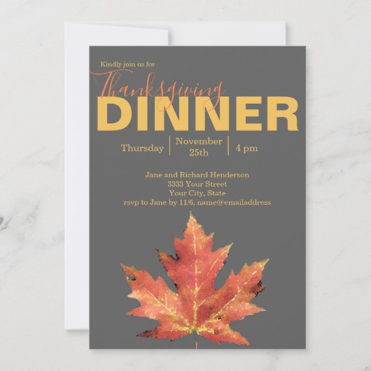 Rustikales Erntedank Dinner Einladung (Vorderseite)