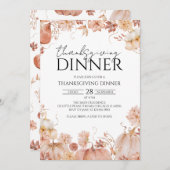 Rustikales Erntedank-Dinner Einladung (Vorne/Hinten)