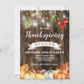 Rustikales Erntedank Dinner Einladung (Vorderseite)