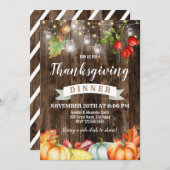 Rustikales Erntedank Dinner Einladung (Vorne/Hinten)