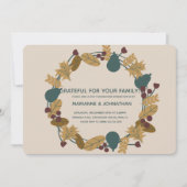 Rustikales Erntedank Dinner Grateath Party Einladung (Vorderseite)