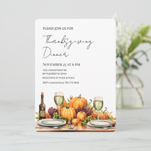 Rustikales Erntedank Dinner | Herbsternte Einladung (Stehend Vorderseite)