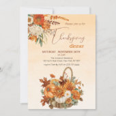 Rustikales Erntedank-Dinner im Herbst Einladung (Vorderseite)