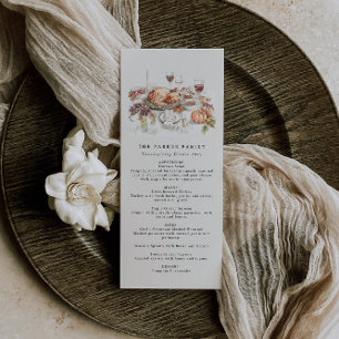 Rustikales Erntedank Dinner Menü Menükarte