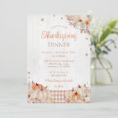 Rustikales Erntedank Dinner Party Einladung (Stehend Vorderseite)