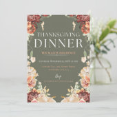 Rustikales Erntedank Dinner Pumpkin Einladung (Stehend Vorderseite)