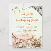 Rustikales Erntedank Dinner Pumpkin Einladung (Vorderseite)