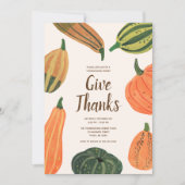 Rustikales Erntedank Dinner Pumpkin Einladung (Vorderseite)