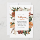 Rustikales Erntedank Dinner Pumpkin Einladung (Vorderseite)