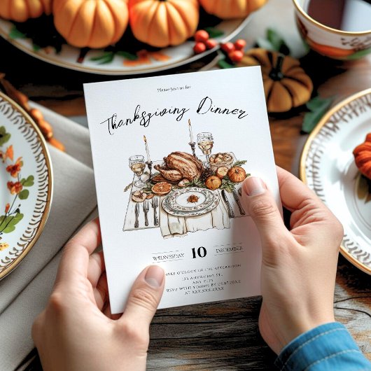 Rustikales Erntedank Dinner Pumpkin Einladung